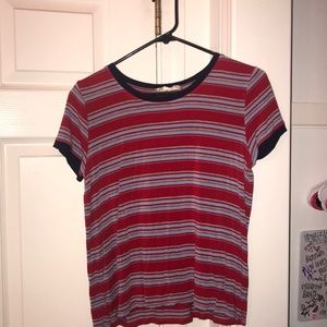 Red and blue striped top